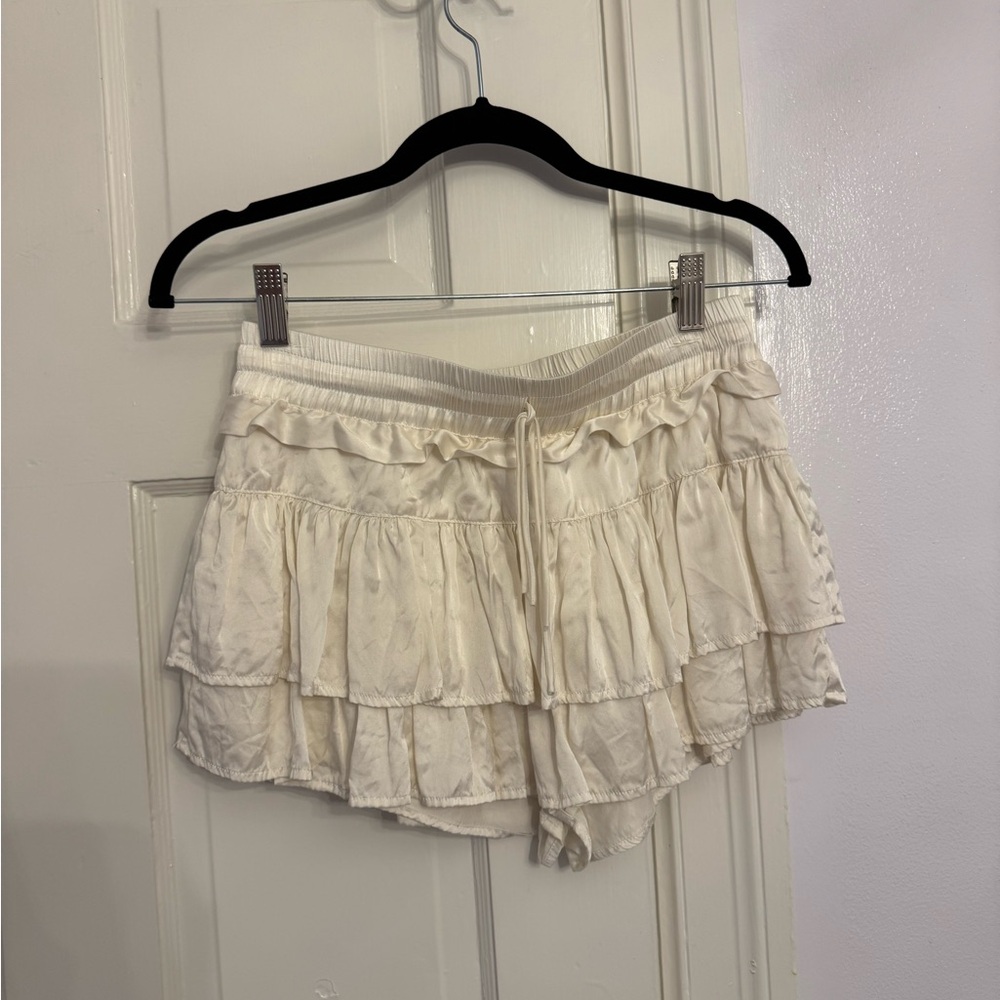 Elegant Cream Ruffle Skorts for Women